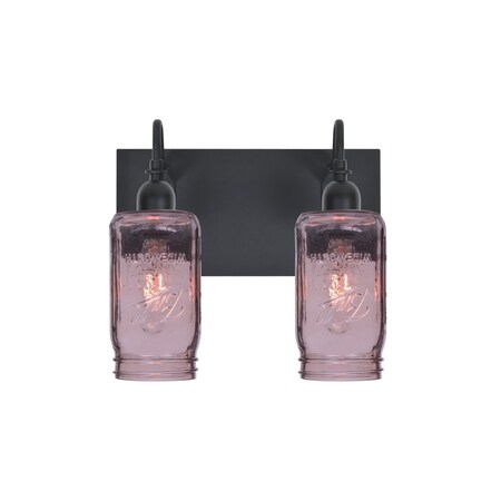 Besa Lighting Milo 4 Vanity, Purple, Black, 2x60W Incandescent 2WG-MILO4PL-BK